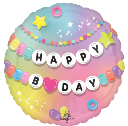 Friendship Bracelet Happy Birthday Balloon - 18" Foil