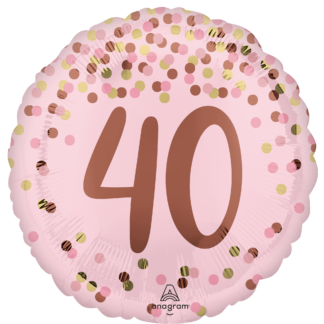Pretty Pink 40th Birthday Balloon - 18" Foil