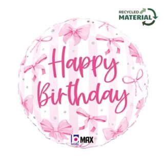Pretty Pink Bow Birthday Balloon - 18" Foil