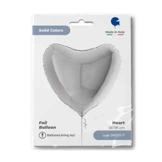 Silver Heart Balloon - 36" Foil