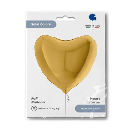Gold 5 Heart Balloon - 36" Foil