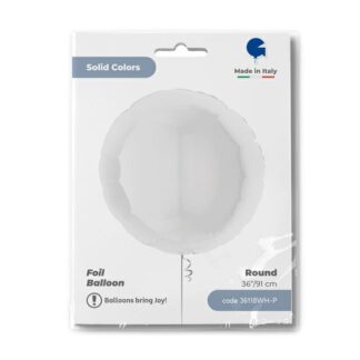 White Round Balloon - 36" Foil