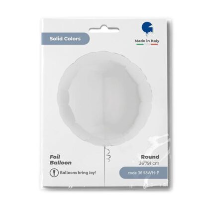 White Round Balloon - 36" Foil