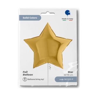 Gold 5 Star Balloon - 36" Foil