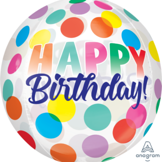 Happy Birthday Big Dots Orbz Balloon – 15″ x 16″
