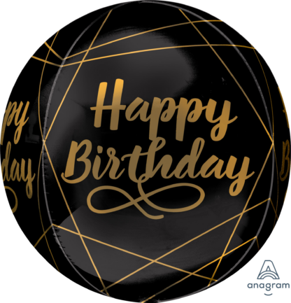 Elegant Birthday Orbz Balloon – 15″ x 16″