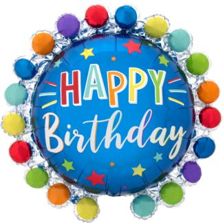 Happy Birthday Dots Supershape Balloon - 26" Foil