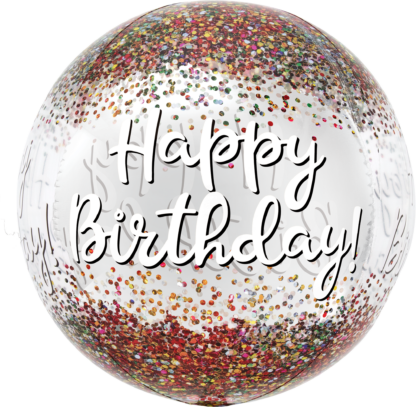 Happy Birthday Sequins Orbz Balloon – 15″ x 16″