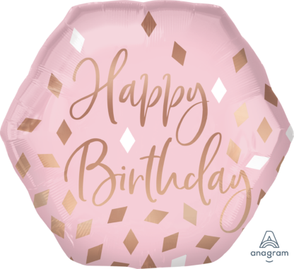 Blush Birthday Supershape Balloon - 23" Foil