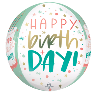 Happy Birthday Cake Orbz Balloon – 15″ x 16″