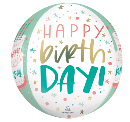Happy Birthday Cake Orbz Balloon – 15″ x 16″