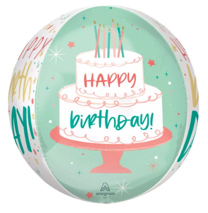 Happy Birthday Cake Orbz Balloon – 15″ x 16″ - Image 2