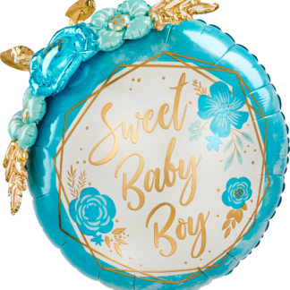 Baby Boy Floral Geo Multi-Balloon Shape - 27" Foil