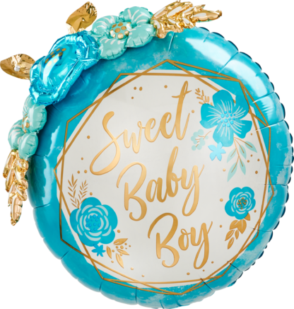 Baby Boy Floral Geo Multi-Balloon Shape - 27" Foil
