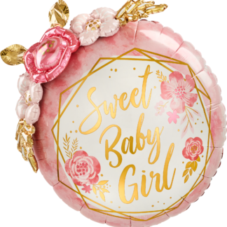 Baby Girl Floral Geo Multi-Balloon Shape - 27" Foil