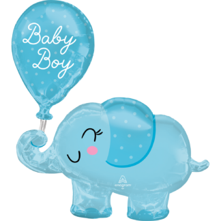 Baby Boy Elephant Supershape Balloon - 31" Foil