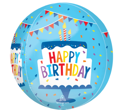 Happy Birthday Tiered Cake Orbz Balloon – 15″ x 16″