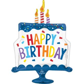 Happy Birthday Tiered Cake Supershape Balloon  - 29" Foil