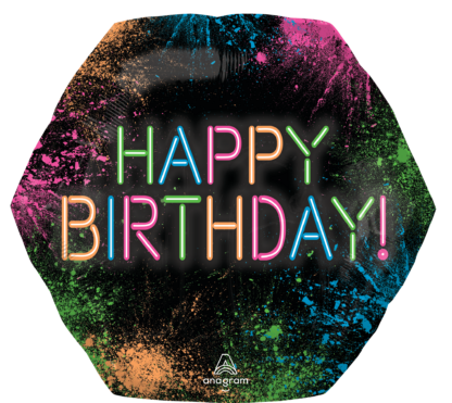 Let's Glow Crazy Birthday Supershape Balloon - Foil