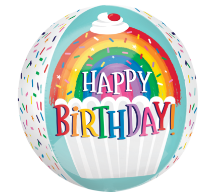 Rainbow Sprinkles Birthday Orbz Balloon – 15″ x 16″